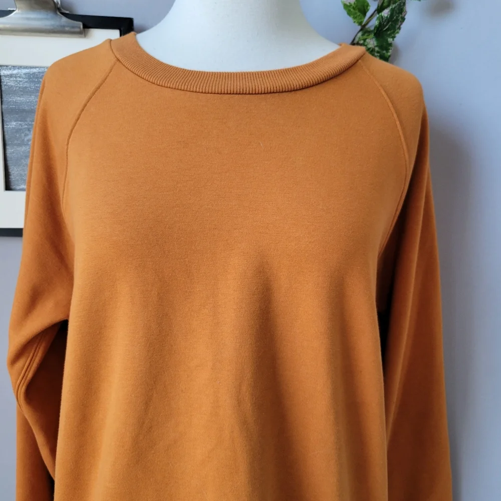 Athleta Triumph Crew Neck Sweatshirt Cattail Brown L - Picture 4 of 12